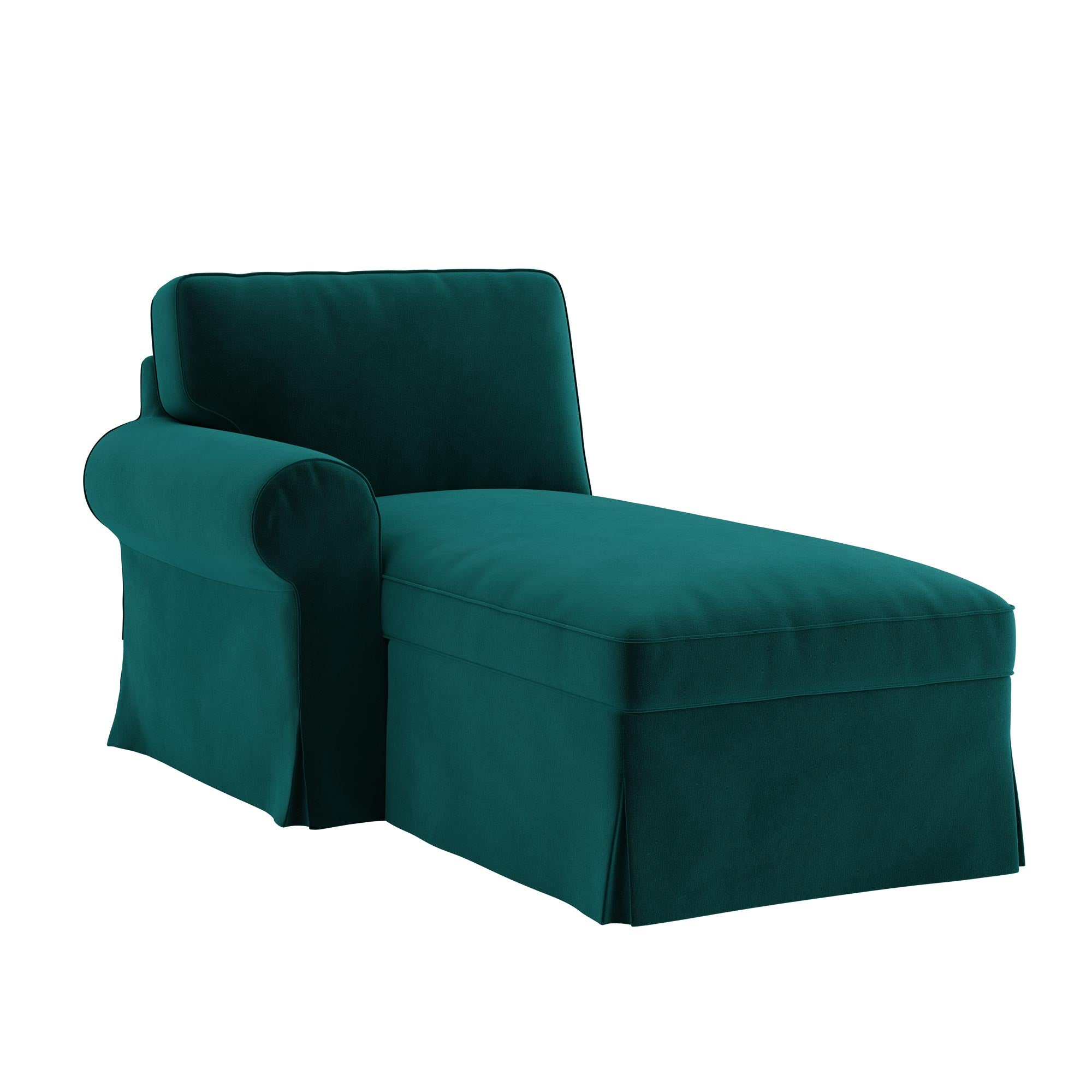 Funda EKOTORP chaiselongue brazo izquierdo-Terciopelo pavo real