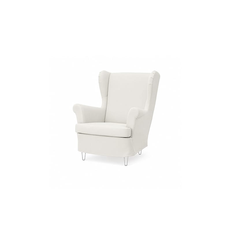 STRANDMON Armchair Cover-Canvas Pure white