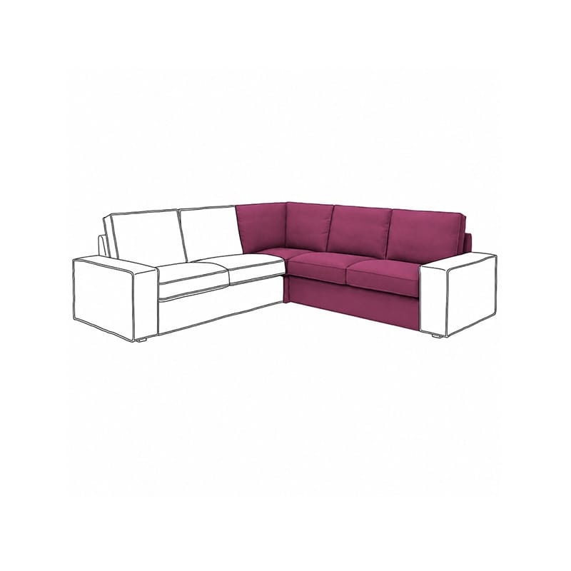 KIVIK Corner Section Sofa Cover-Canvas Berry plum