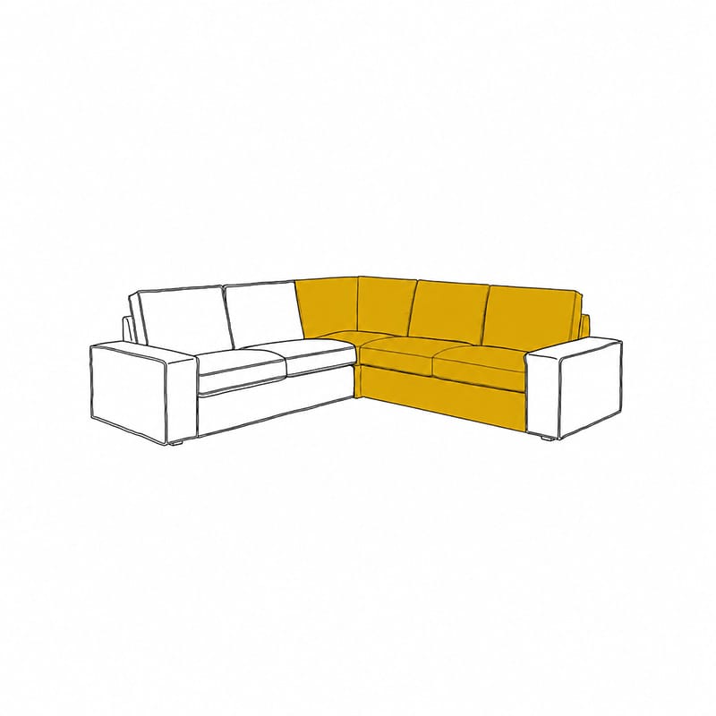 KIVIK Corner Section Sofa Cover-Corduroy Mustard