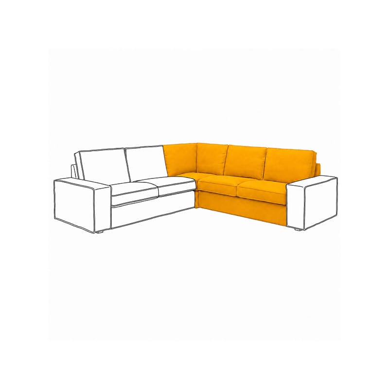 KIVIK Corner Section Sofa Cover-Canvas Mango