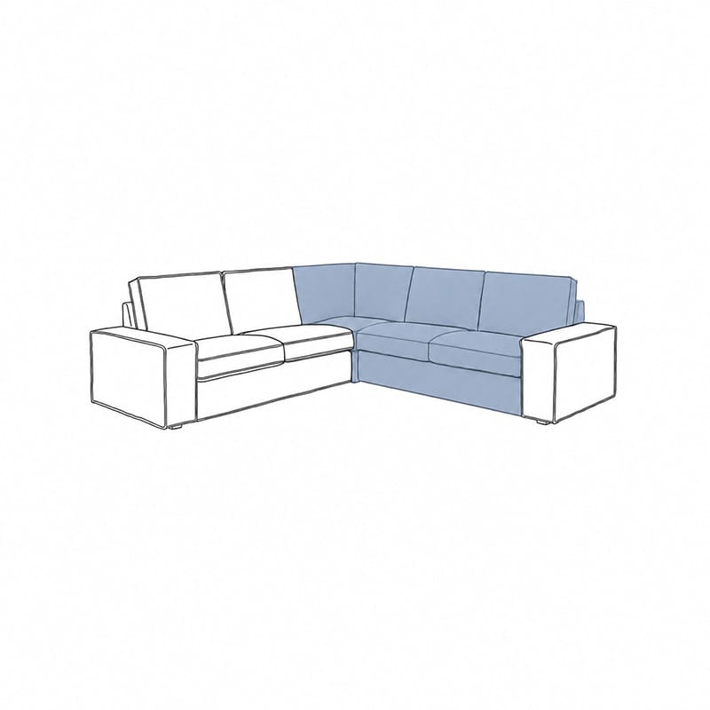KIVIK Corner Section Sofa Cover-Corduroy Gray