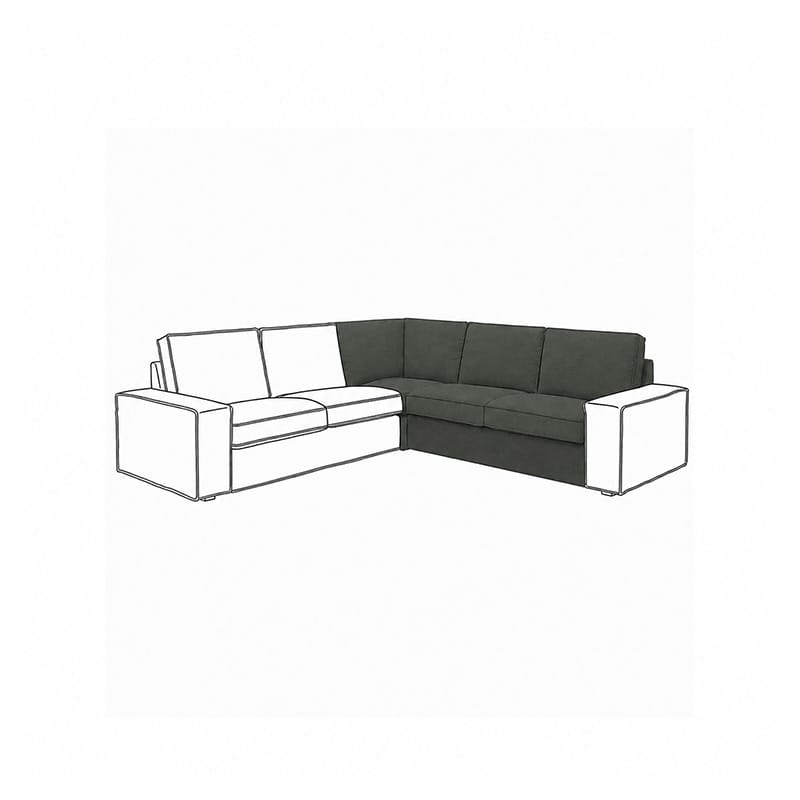 KIVIK Corner Section Sofa Cover-Canvas Charcoal