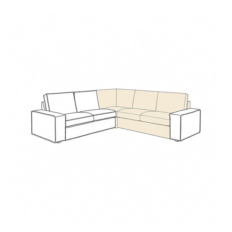 KIVIK Corner Section Sofa Cover-Corduroy Cream