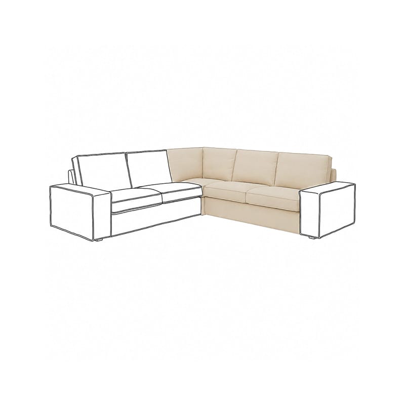 KIVIK Corner Section Sofa Cover-Canvas Oatmeal