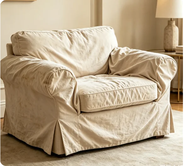 Loose and sagging sofa cover
