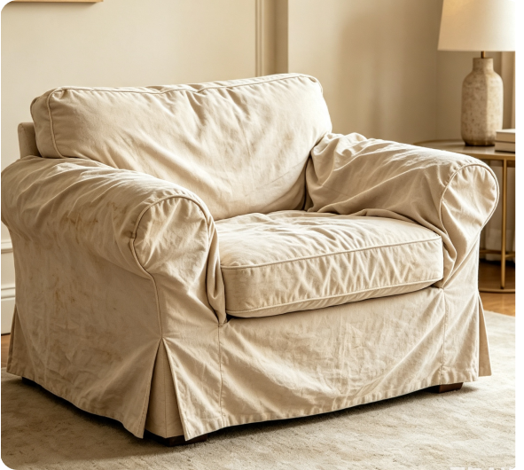 Loose and sagging sofa cover