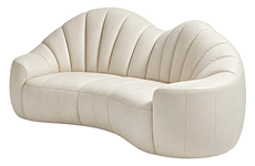 Uneven-depth camelback curved sofas