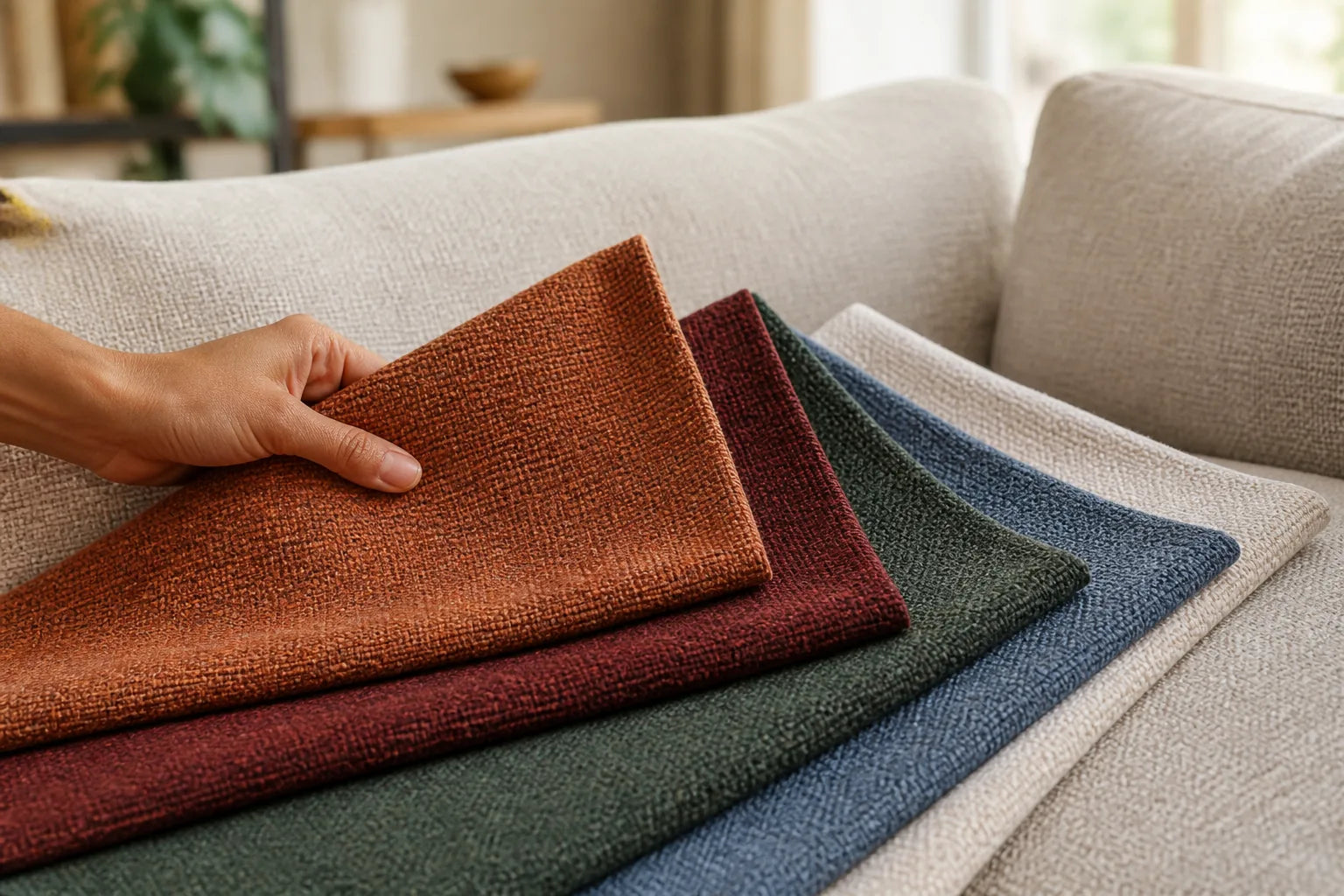 Colorful fabric swatches